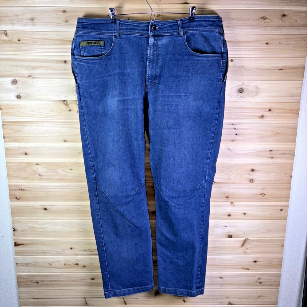 Viktos Jeans Mens 44x34 Gunfighter Cordura Fabric Straight Leg Denim Blue Jeans